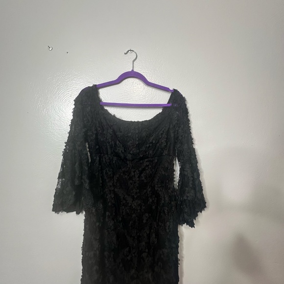 Xscape Black Lace Cocktail Dress - Size 10 - Picture 2 of 3